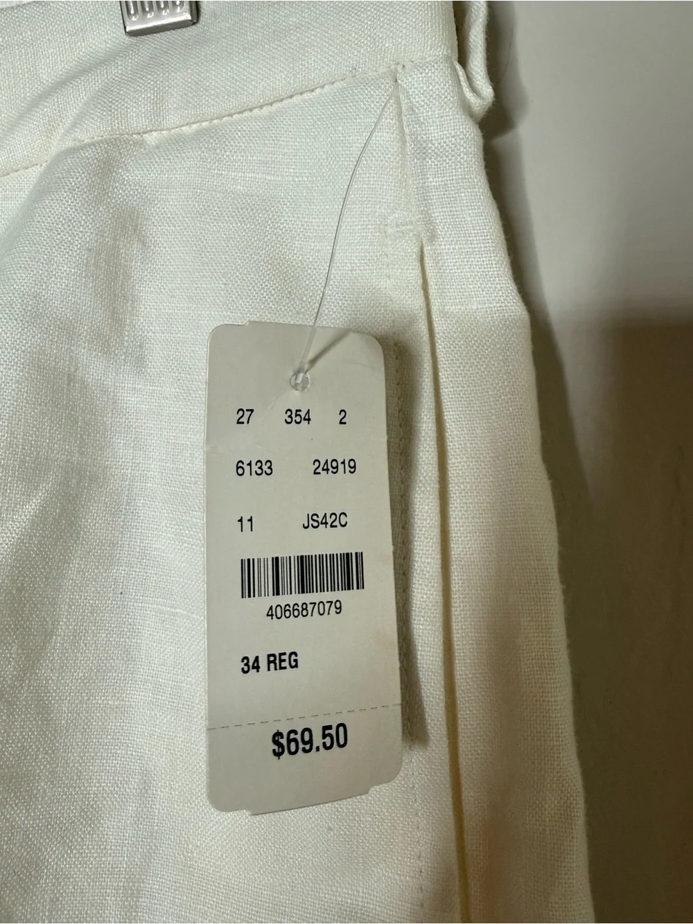 Brooks Brothers 346 men’s white 100% linen shorts nwt size 34
